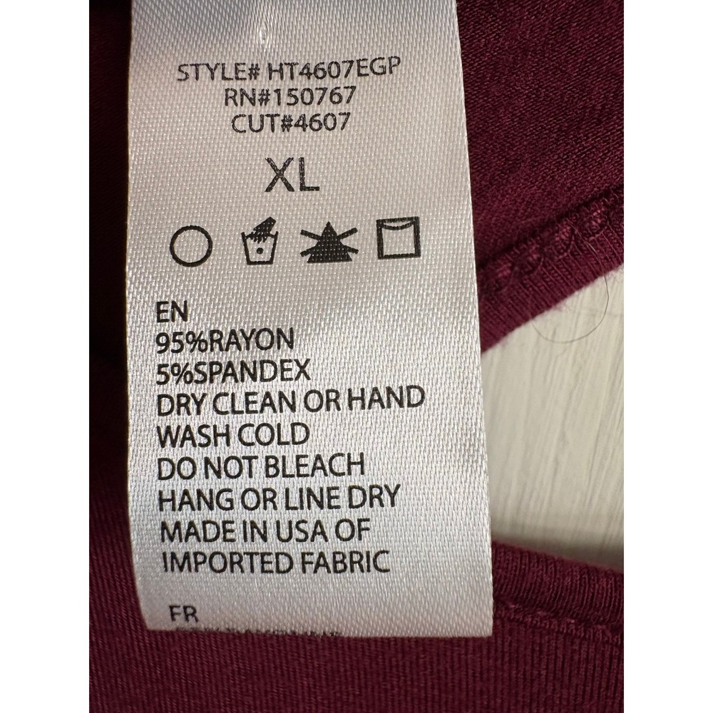 Harley Davidson Womens XL Rhinestone Logo Tee Burgundy Crisscross Back Shirt - Picture 6 of 9